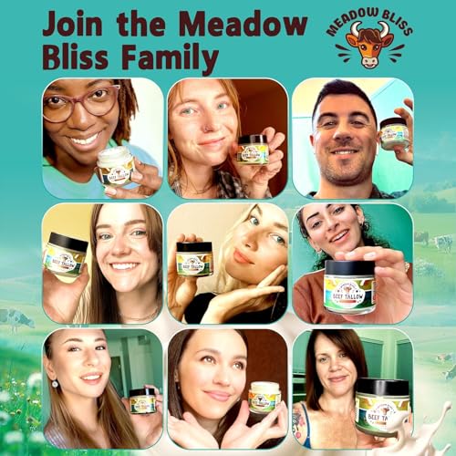 Beef Tallow for Skin - Moisturizer Cream - 100% Grass Fed - Whipped Beef Tallow - Organic Jojoba Oil - Organic Shea Butter - Supports Eczema, Rosacea - Made in USA - Unscented - 2 oz