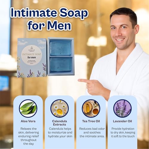 Men¡¯s Intimate Bar Soap pH Balanced ? 2 Pack (100g Each) Cold Process Botanical Cleanser ? Gentle Daily Intimate Wash for Men with Natural Ingredients, Premium Intimate Hygiene for Daily Use