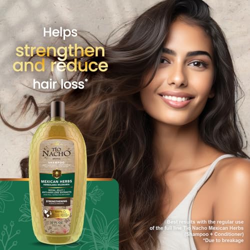 T?o Nacho Mexican Herbs Anti-Hair Loss Shampoo with Royal Jelly and Rosemary Extract, Strengthening Herbal Shampoo for Men and Women, Nourishing Formula, Healthier Hair, 32 fl oz (Pack of 2)