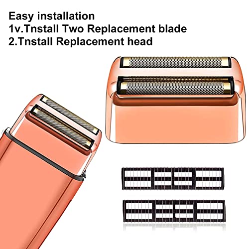 Rose Gold Replacement blades Foil and Cutters Compatible with BaBylissPRO Barberology FXFS2 Shaver foil Replacement Heads(2 pack £©