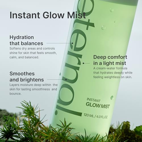 Instant Glow Mist, Hydrating Lightweight Korean Face Mist with Algae 11, Niacinamide and Turmeric root, Moisturizing Spray for Dewy, Glass Skin, For Dry or Sensitive Skin, 120ml / 4.0 fl.oz.