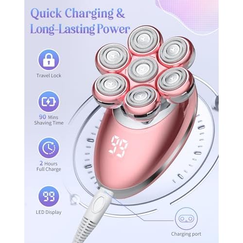 Cordless Electric Shaver for Women-Wet Dry Womens Electric Shaver-Smooth Leg Shaving Gift for Her (Pink)