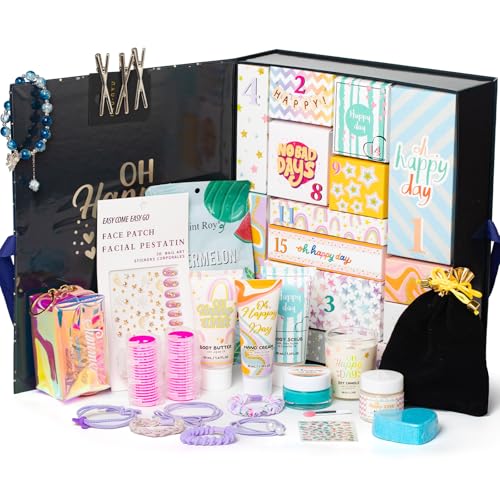 Valentines Day Gifts Advent Calendar Bath and Body Gift Basket Set for Women, Spa Gift Basket 15-Days Bath Gift Set Self Care Gift, Advent Beauty Calendar Countdwon Birthday Gifts, Christmas