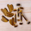Tiger eye Face Roller and Gua Sha Set - Skin Care Jade Roller and Gua Sha for Women Gifts - Tiger Eye Roller for Face Massage Roller Facial Therepy Lifting Tool Anti Aging Beauty (Tiger Eye)