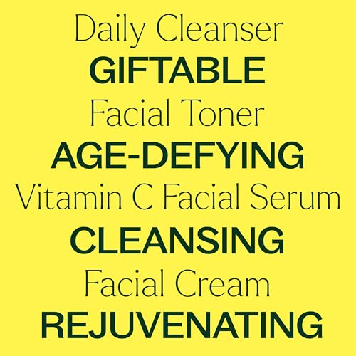 Plant Therapy Ready, Set, Glow- 4 Step Skin Care Set Includes Radiance Gel-Cream Cleanser, Rose & Witch Hazel Facial Toner, Vitamin C with Hyaluronic Acid Facial Serum & Hydrating Facial Cream
