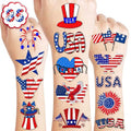 100PCS USA Patriotic Temporary Tattoos ? American Flag 4th of July Party Decorations, Freedom Theme Supplies, Fun Favors & Stickers for Kids Adults, Birthday or Independence Day Prizes