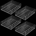 SEUNMUK 4 Pack Acrylic Eyeshadow Makeup Palette Organizer, 7 Section Clear Makeup Palette Holder, Eyeshadow Palette Display Stand for Blush, Concealer
