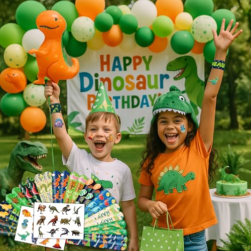 48 PCS Dinosaur Party Favors 24PCS Tattoos 24PCS Slap Bracelets Wristbands Perfect for Dino Themed Birthday Baby Showers or Classroom Rewards Ideal Decor and Gifts for Girls and Boys