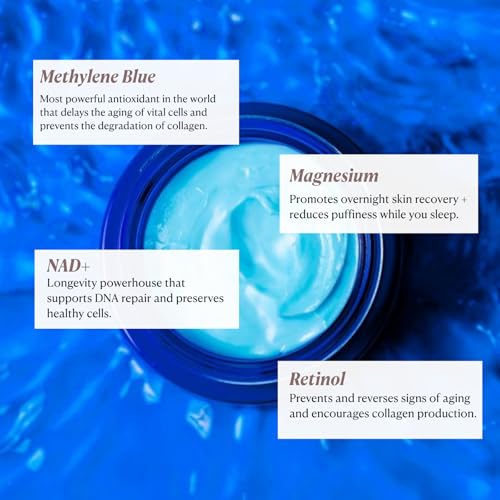 Nakery Night Shift Overnight Face Cream, Retinol Sleep Repair Cream with Methylene Blue, NAD+, and Melatonin, Anti-Aging Night Moisturizer for Fine Lines, Collagen Boost, and Cellular Renewal