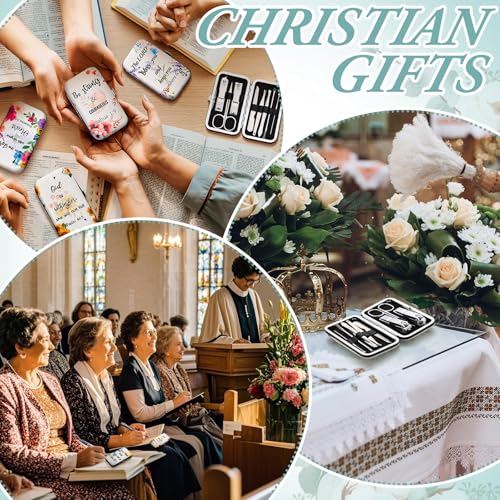 20 Sets Christian Gifts Bulk for Women Scripture Manicure Set Nail Clippers Bulk Valentine's Galentines Day Gifts Church Religious Party Favors Christian Stuff Bible Verse Group Favors for Women Men