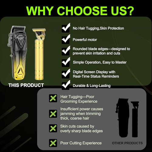 Professional Hair Clippers for Men, Cordless Beard Trimmer Set, Barber-Grade Tool with USB Charging, Lightweight & Low Noise for Home Use