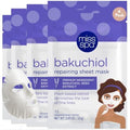 MISS SPA Anti-Aging Bakuchiol Repairing Facial Sheet Mask, Plant-Based Retinol, Hydrating Skin Care, Dermatologist Tested, 4 Pack