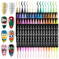 EBANKU 48 Colors Nail Art Pens Set, 3D Christmas Nail Art Makers Pens Quick-Drying Nail Art Polish Acrylic Paint Nail Point Graffiti Dotting Liner Pen No Squeeze Needed
