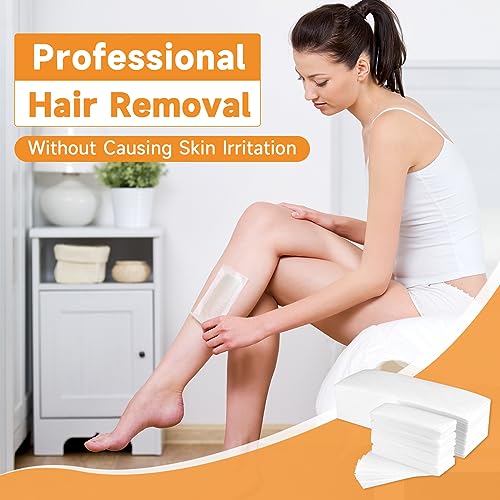 300 Pcs Non Woven Wax Strips,Body and Facial Wax Strips for hair removal,Professional waxing strips without wax(2.8''x 7.9'' and 1.4''x 3.9'')