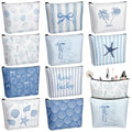 10 Pcs Ocean Themed Cosmetic Bags Bulk Zipper Pouch Makeup Bag for Women Girls Sea Weekend Travel Vacation Trip Gifts Supplies Nautical Party Favors Beach Accessories