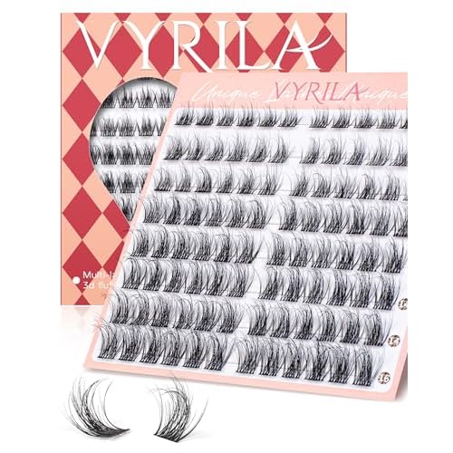 Lash Clusters 0.05mm PBT Fiber Eyelash Clusters, 0.1mm Superfine Invisiband D Curl Diy Lash Extension, 96pcs 8-16mm Individual Like Eyelash Extensions (Velvet-D-8-16Mix)