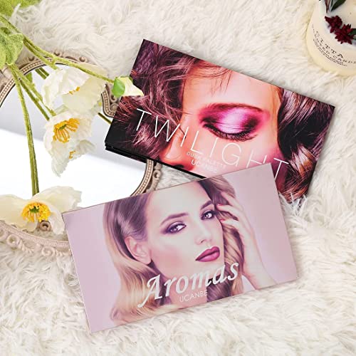 UCANBE 2Pcs Twilight Dusk & Aromas Nude Eyeshadow Palette Makeup Set, Matte Shimmer Glitter Pressed Pearl All Highly Pigmented Blending Powder, Natural Velvet Texture Eye Shadow Kit