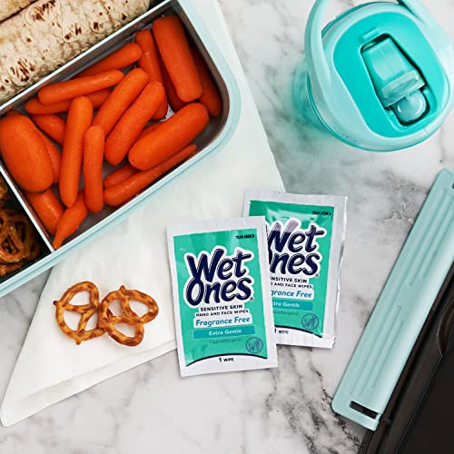 Wet Ones Hand and Face Wipes Singles, ?Unscented Wipes for Sensitive Skin | Individual Wipes, Hand Wipes Individually Wrapped?| 24 ct. (6 pack)