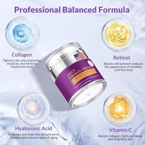 Advanced Neck Firming Cream ? 3% Retinol & Hyaluronic Acid for Wrinkle Reduction, Lifting & Skin Tightening ? Anti-Aging Moisturizer for Face, Neck & D?collet? ? Deep Hydration, 3.4 FL£¨2 bottle£©.