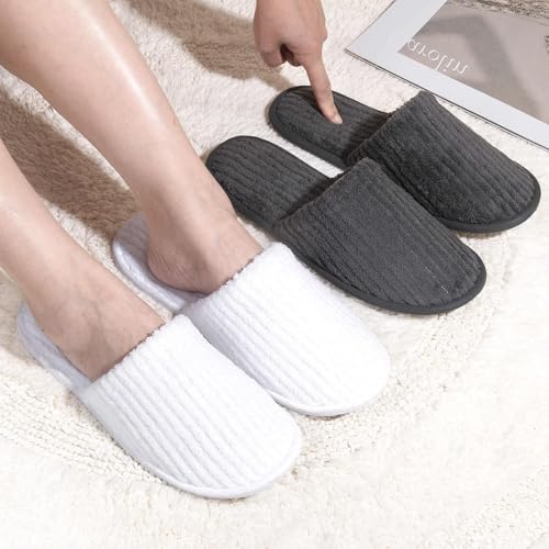 TINSKY 20 Pairs Non-Slip Disposable Slippers For Guests,Bulk Slippers For Hotel,Spa,Travel,Shoeless Home,Spa Slippers With Pouch