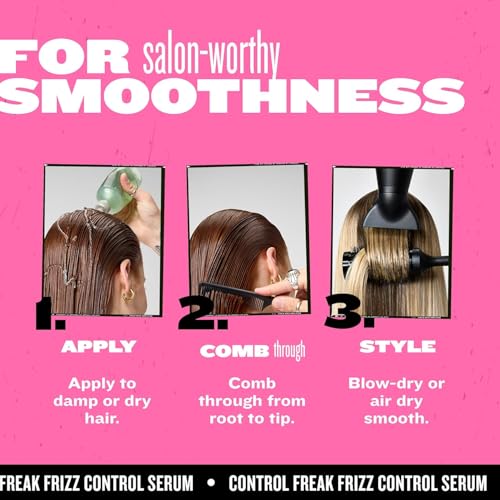 TIGI Hair Serum For Curly or Frizzy Hair Control Freak Hair Care and Straightener 8.62 fl oz