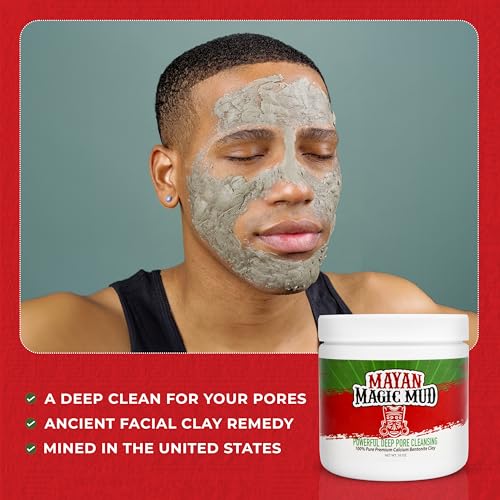 Powerful Deep Pore Cleansing Calcium Bentonite Clay by Mayan Magic Mud for Unisex - 16 oz Cleanser