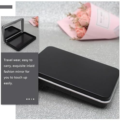 2Pcs Empty Eyeshadow Palette with Mirror Travel Makeup Box Pressed Powder Pallet Cosmetic Case, 4.33X2.75X0.59In, Compact Eye Shadow Containers for Blush and Pressed Powder