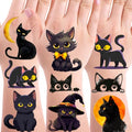 152PCS Black Cat Tattoos Temporary Stickers Cute Animal Pet Halloween Themed Birthday Party Supplies Decoration Favors Goodie Bag Stuffers Tattoo