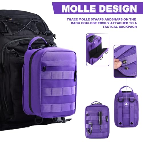 Small Storage Bag with Combination Lock Carbon Lined Tactical Molle Box Medicine Money Cosmetic Organizer Case Great Christmas Gifts for Men Women