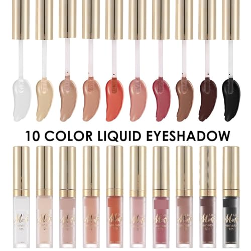 MAEPEOR Matte Liquid Eyeshadow 8 Colors Naked Smooth Creamy Eyeshadow Long Lasting and Waterproof Lightweight Cream Eye Shadow (P09 Oleander)