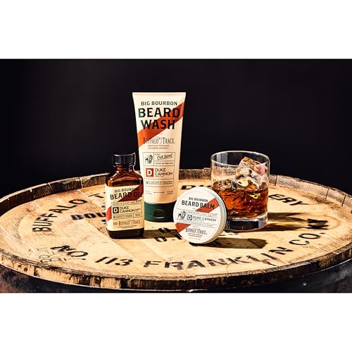 Duke Cannon Big Bourbon Beard Balm - 2 Pack, Made with Buffalo Trace Bourbon, Oak Barrel Scent, 1.6 oz. Tin