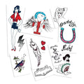Retro Jazz Style Temporary Tattoo Set - 10 Piece Halloween Costume Accessories - Easy Halloween Costume Ideas