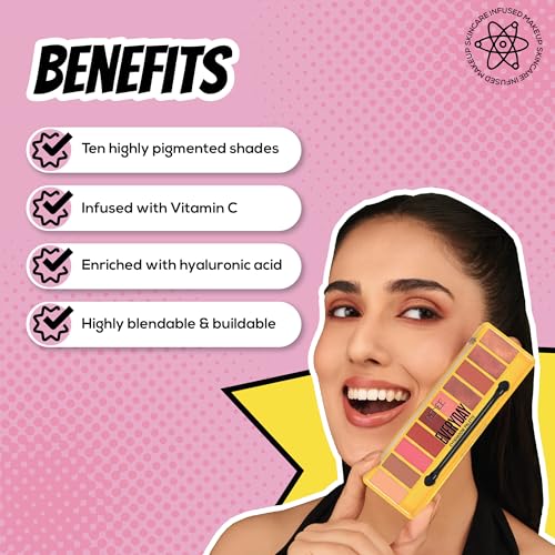 RENEE Everyday Eyeshadow - Rose, Long Lasting & Non-Creasing, Easy-To-Blend, Highly Pigmented with Satiny Texture, Enriched with Vitamin C & Hyaluronic Acid & SPF 30, Skincare Infused Makeup, 10 Gm
