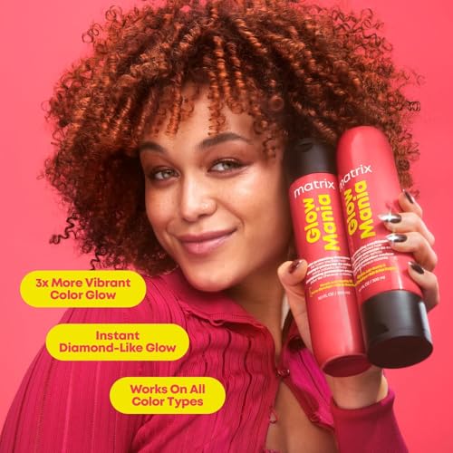 Matrix Glow Mania Color Protecting Shampoo and Conditioner Set - Hydrates & Enhances Shine, Preserves & Protects Moisture & Vibrancy, For Dull & Color-Treated Hair, With Glycolic Acid & Rosehip Oil