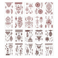 20 Sheets Brown Henna Tattoo Kit, Lace Fake Tattoos Temporary Waterproof Henna Tattoo Stickers Body Art Decorations for Women Wedding Party