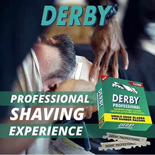 The Shave Factory Black & Silver Straight Edge Razor, Single Edge Blade Compatible Shaving Kit, Easy Replaceable Blade Razor (3 Piece Set)