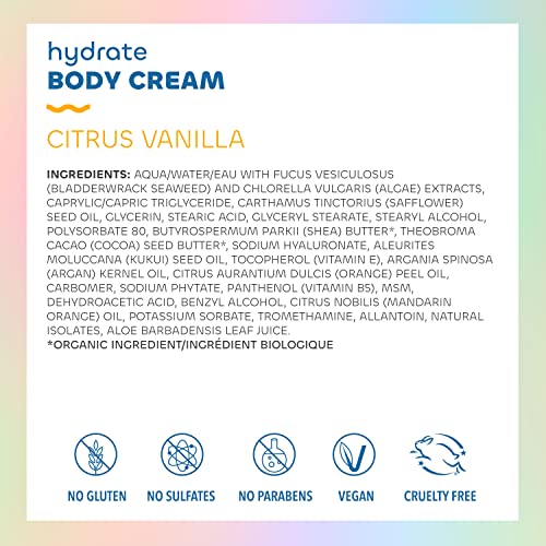Seaweed Bath Co. Body Wash and Body Cream Duo, 12 Ounce, 6 Ounce, Citrus Vanilla Scent, Sustainably Harvested Seaweed