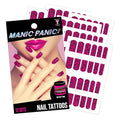 Savvi - 144 Manic Panic: Hot Hot Pink Nail Tattoos: Great for Parties and Everyday Wear, Gifts for Teens and Adults, Made in the USA [6 sheets, 144 count]
