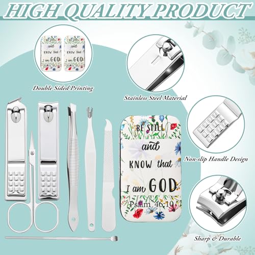 20 Sets Christian Gifts Bulk for Women Scripture Manicure Set Nail Clippers Bulk Valentine's Galentines Day Gifts Church Religious Party Favors Christian Stuff Bible Verse Group Favors for Women Men