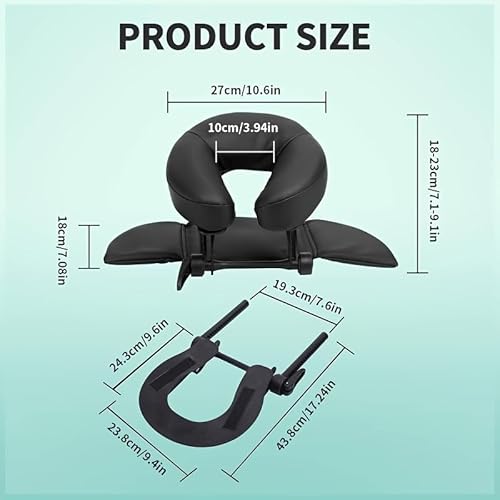 Massage Headrest for Table Bed Mattress Face Cradle with Pad, Face Down Therapy After Eye Surgery Adjustable Massage Headrest Cradle with Face Cushion, Head Support Massage Equipment