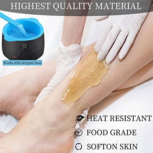 Electric Waxing Kit, Wax Warmer Silicone Liner for Tress Wellness Compatible with 16oz Waxing Kit Melting Wax Bowl for Tress Wellness Wax Warmer or for BLITZWAX Wax Warmer (Blue, Red)