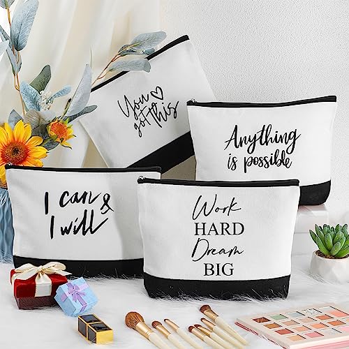 Sanwuta 30pcs International Women's Day Gifts for Women Inspirational Makeup Bags with Zipper Thank You Cosmetic Bags Gift for Coworkers Employee Volunteer (Classic)