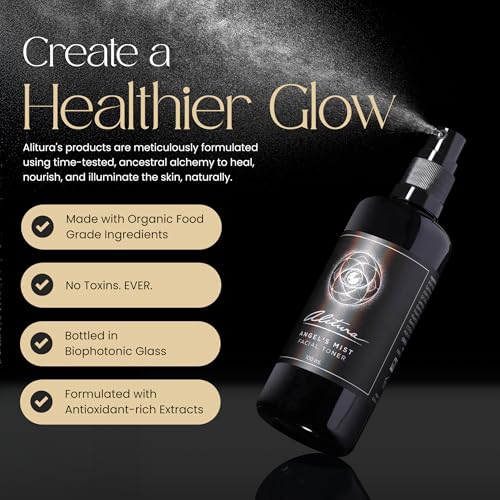 Alitura Angel's Mist Facial Toner ? Hydrating & Revitalizing Face Spray with 97% Organic Ingredients ? Refreshes, Tightens & Balances for All Skin Types ? 100ml