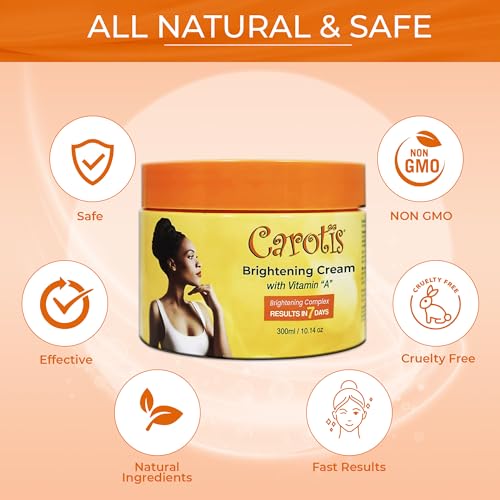 CAROT?S, Skin Brightening Cream ? 300ml / 10.14fl oz ? 7 Day Night Cream for Uneven Skin Tone, with Vitamin A