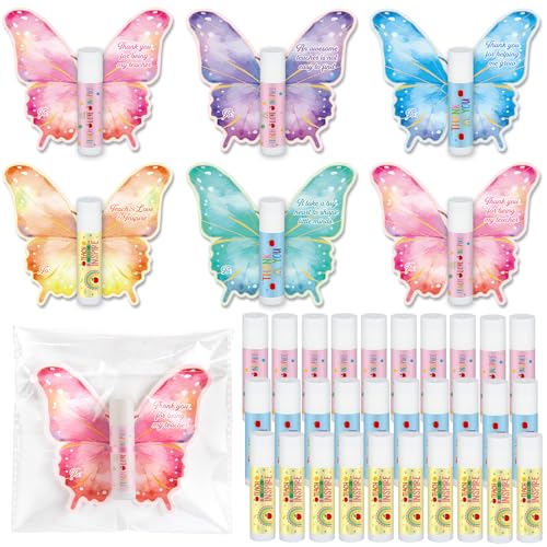 30 Pack Christmas Teacher Appreciation Gifts Bulk Thank You Moisturizing and Nourishing Lip Balm Gifts for Winter Xmas Women Man Employee Staff Appreciation Teacher Team Baby Shower Party Supplies