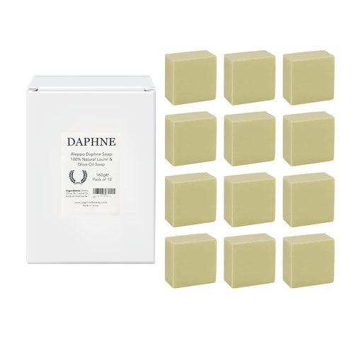 Aleppo Soap Bar - Handmade - 100% Pure Natural, Vegan with Olive Oil & Laurel, Body Soap, Face Soap,and Bath Soap, Detox Spa Soap Bar Gift Set 5.6 oz Each Bar (12 Bars)