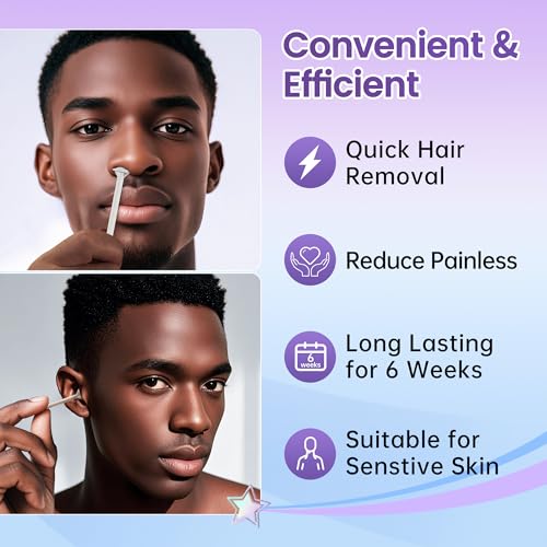 Nose Wax Kit Men,Portable Ear Nose Hair Waxing Kit, with 100g Wax, Mini Waxing Warmer Travel Waxing Warmer for Hair Removal, Silicone Pots, Usb Rapid Heating, Painless