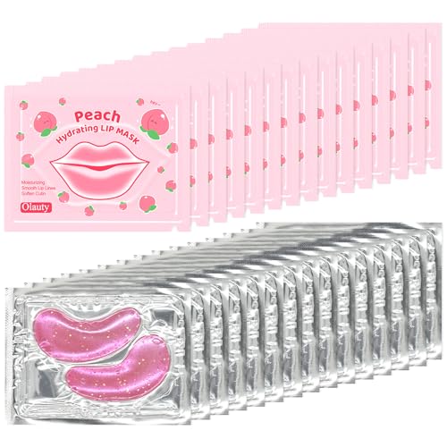 30 Pairs Lip Mask & Eye Mask,Under Eye Patches for Puffy Eyes,Moisturizing Spa Labial Lip Masks,Reducing Fine Lines,Bachelorette Party Favors,Bulk Gifts,Small Gift,Bridesmaid Gifts,Mother's Day Gifts