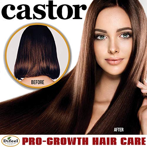 Difeel 99% Natural Premium Hair Oil - Pro-Growth Castor Hair Oil 7.1 oz. - Natural Castor Oil for Hair Growth
