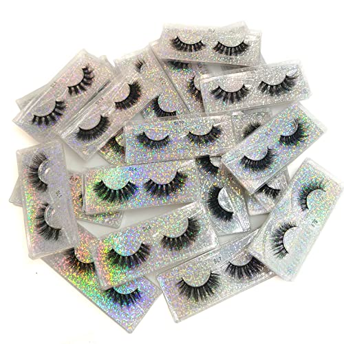 3D Faux Mink Lashes Fake Eyelashes Bulk Wholesale Fales Eyelashes 16mm Natural(50 pairs)